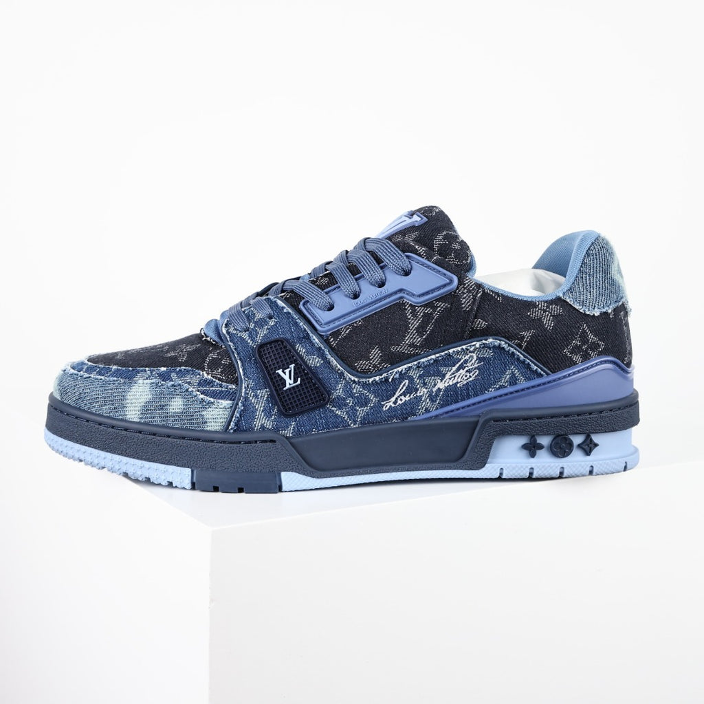 Louis Vuitton LV Trainer Sneaker Blue Monogram Denim