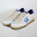Tênis Golden Goose Ball Star White Leather with Metallic Blue Star