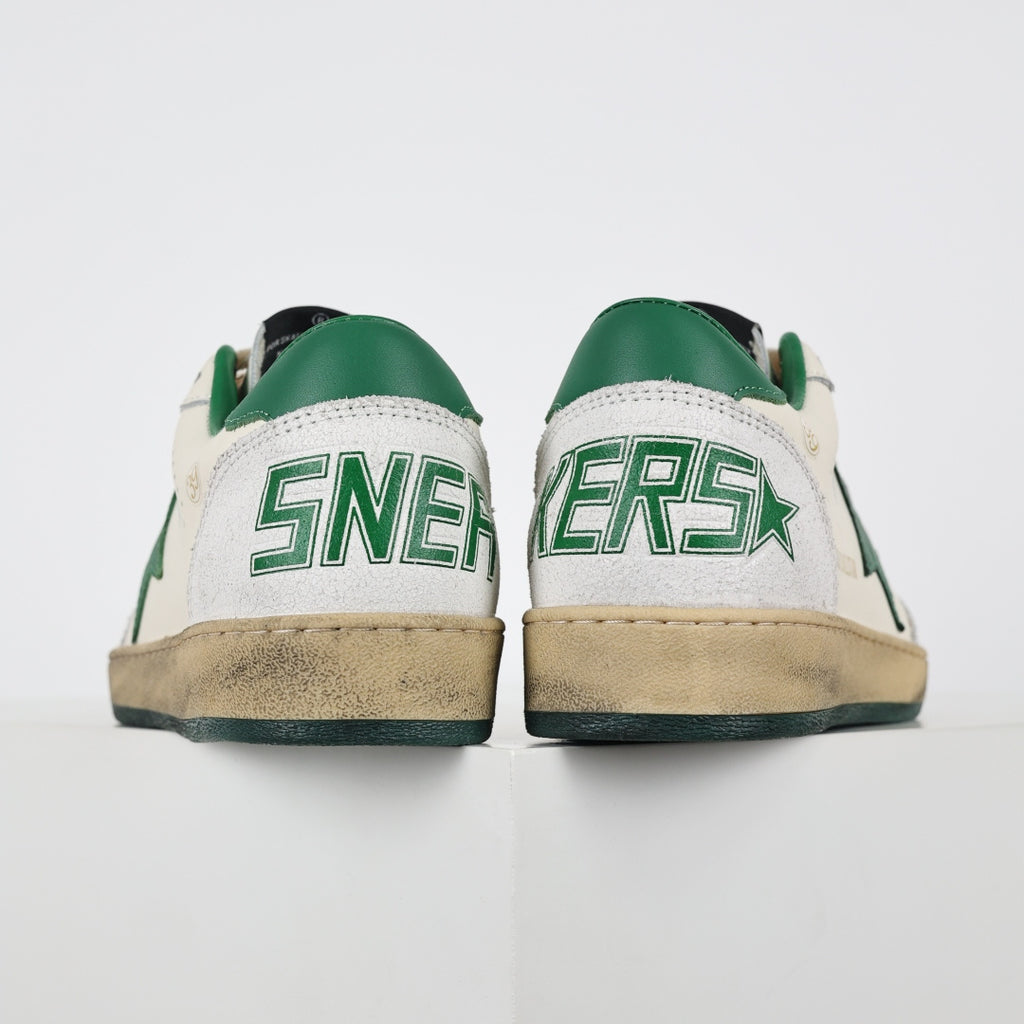 Tênis Golden Goose Ball Star White Leather Green Star