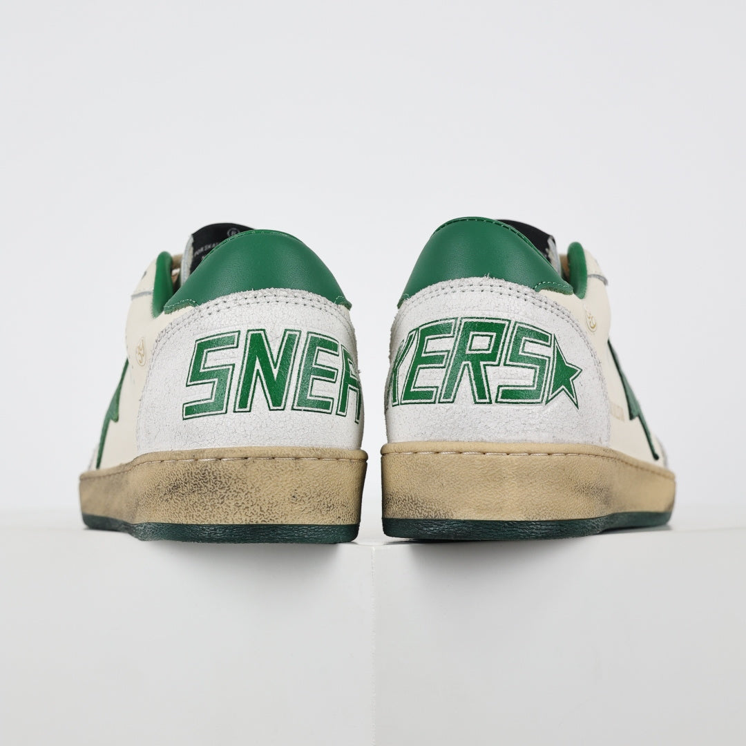 Tênis Golden Goose Ball Star White Leather Green Star