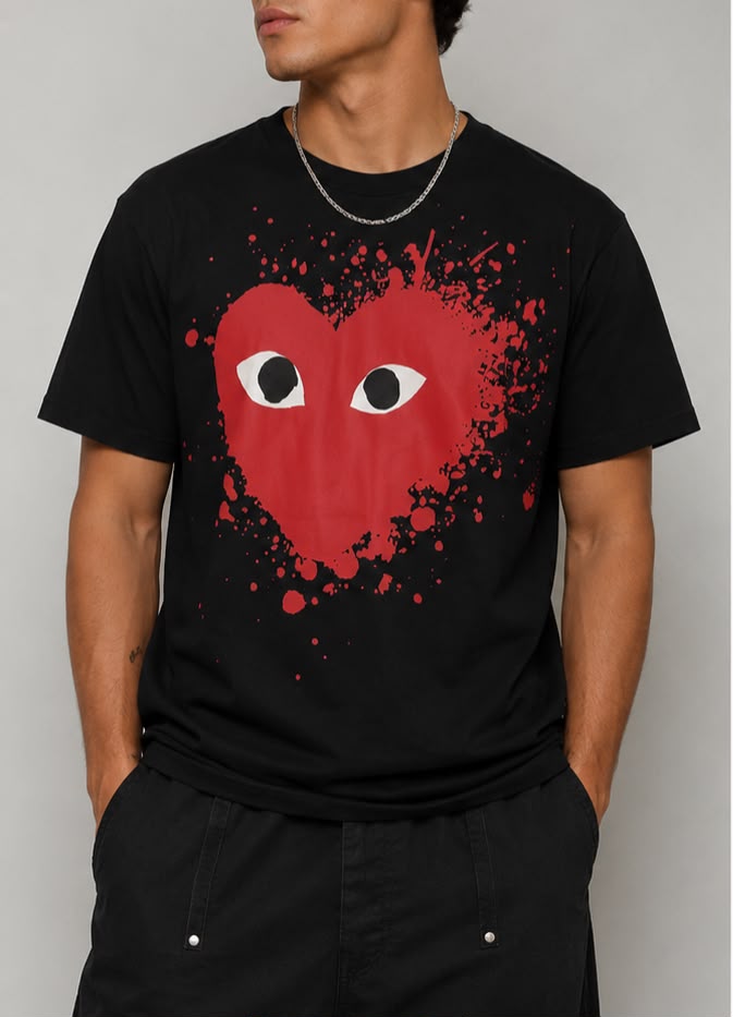 Camiseta CDG Heart Splash
