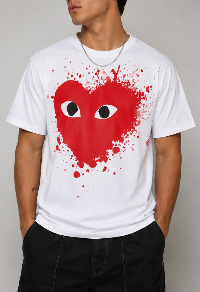 Camiseta CDG Heart Splash