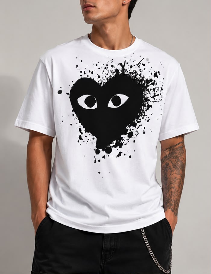 Camiseta CDG Heart Splash