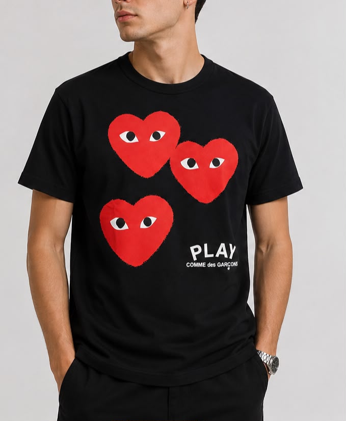 Camiseta CDG Triple Heart