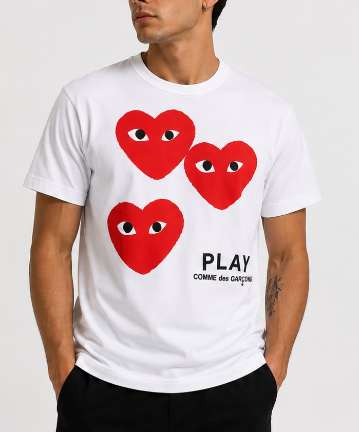 Camiseta CDG Triple Heart