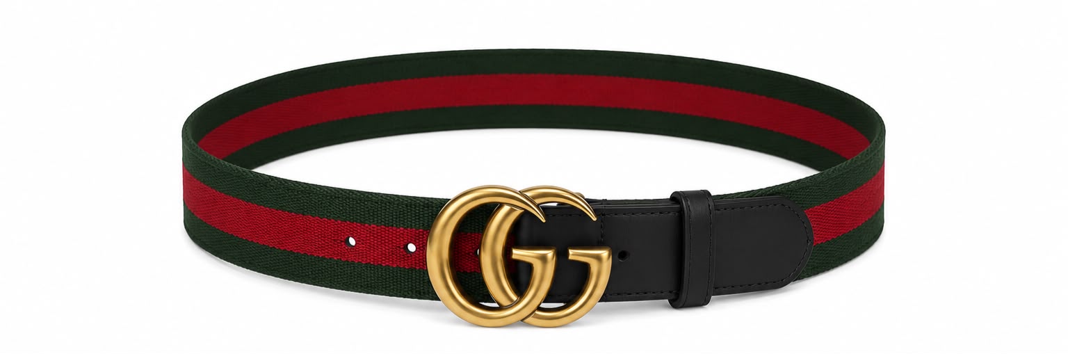 Cinto Gucci Web Belt with Interlocking G Buckle