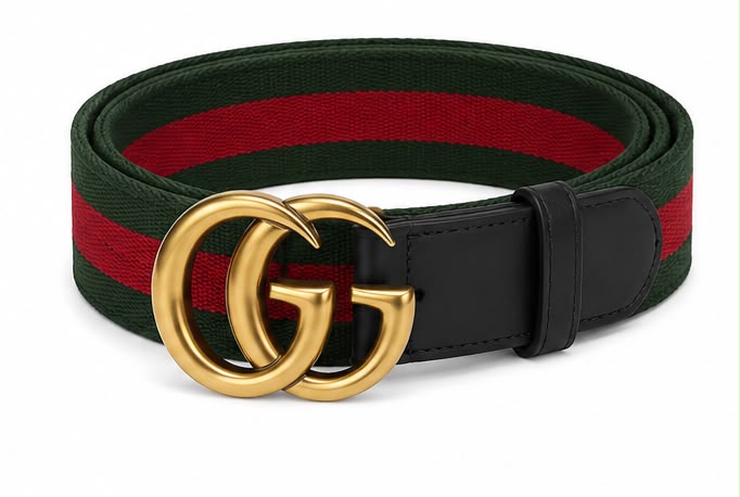 Cinto Gucci Web Belt with Interlocking G Buckle