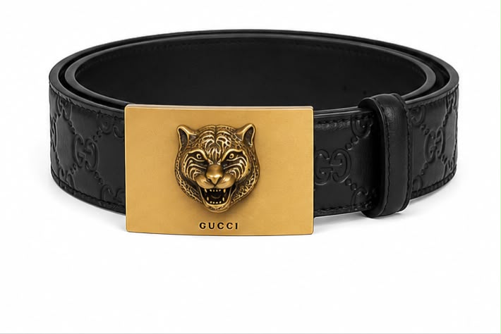 Cinto Gucci Signature Belt with Kingsnake GG Buckle