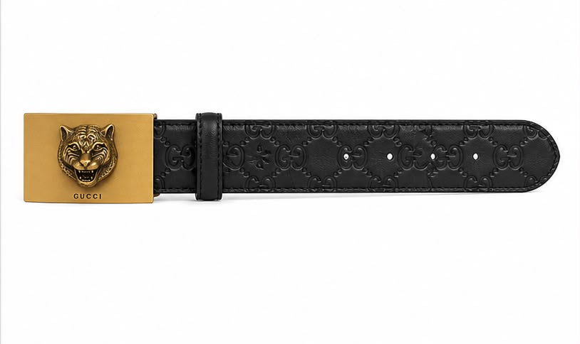 Cinto Gucci Signature Belt with Kingsnake GG Buckle