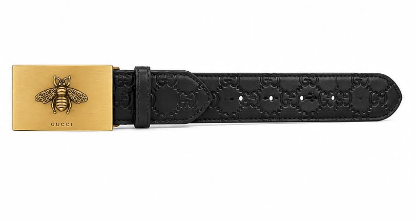 Cinto Gucci Signature Belt with Kingsnake GG Buckle