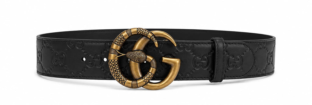 Cinto Gucci Signature Belt with Kingsnake GG Buckle