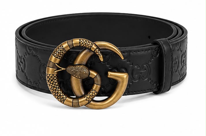 Cinto Gucci Signature Belt with Kingsnake GG Buckle