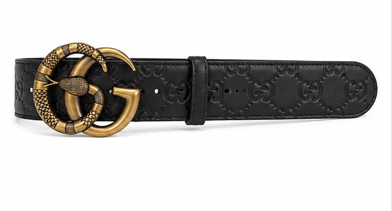 Cinto Gucci Signature Belt with Kingsnake GG Buckle