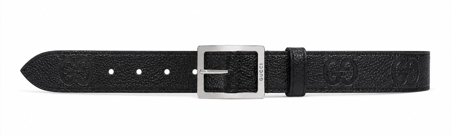 Cinto Gucci Jumbo GG Leather Belt