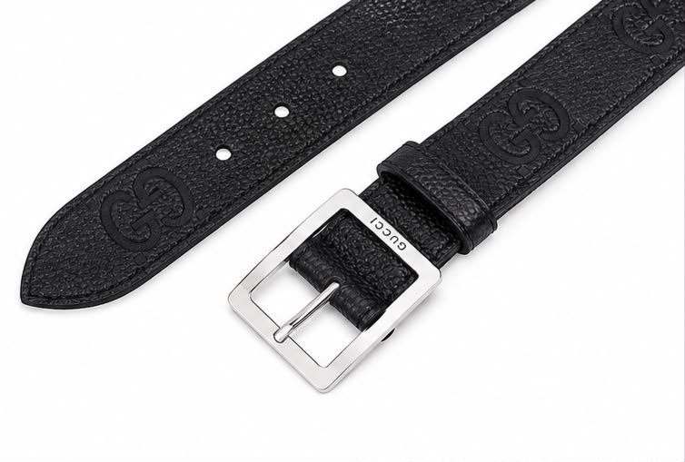 Cinto Gucci Jumbo GG Leather Belt