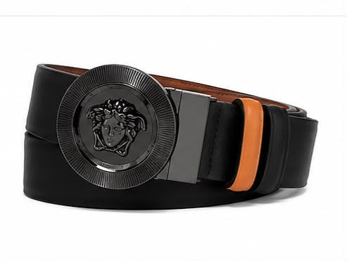 Cinto Versace Medusa Round Buckle Belt