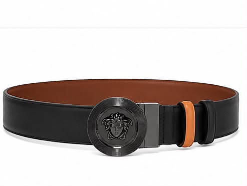 Cinto Versace Medusa Round Buckle Belt
