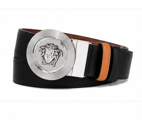 Cinto Versace Medusa Round Buckle Belt