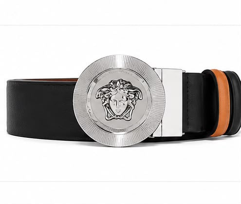 Cinto Versace Medusa Round Buckle Belt