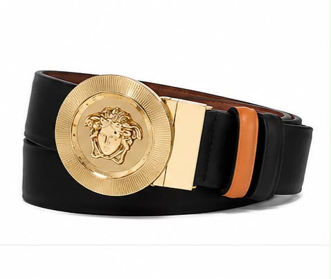Cinto Versace Medusa Round Buckle Belt