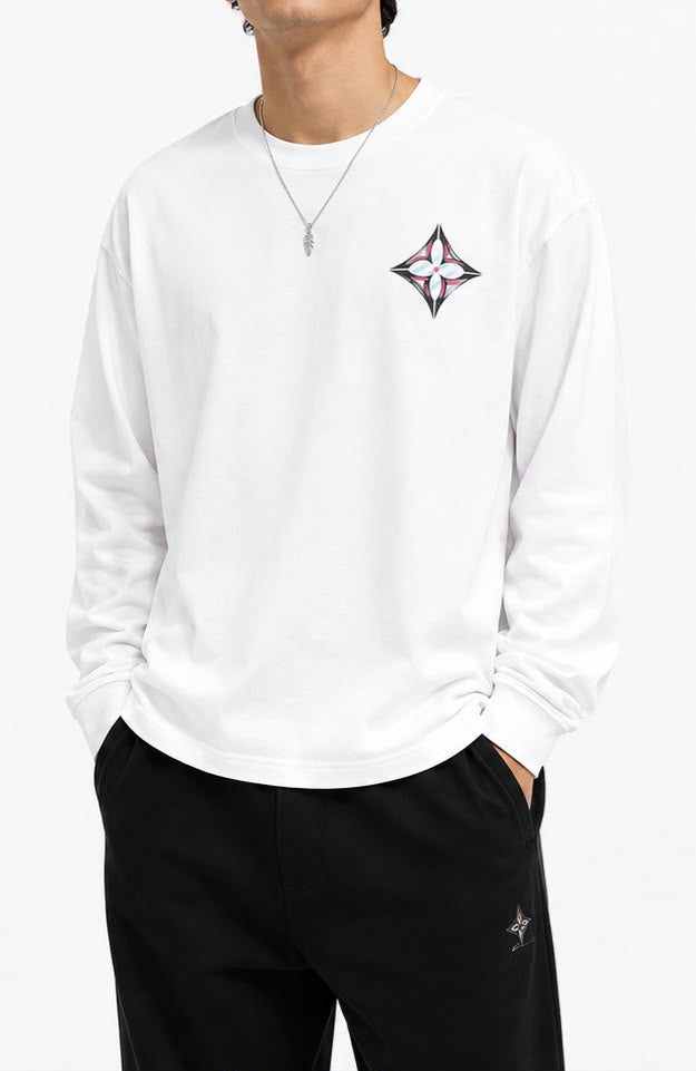 Agasalho Louis Vuitton Monogram Flower Long Sleeve T-Shirt