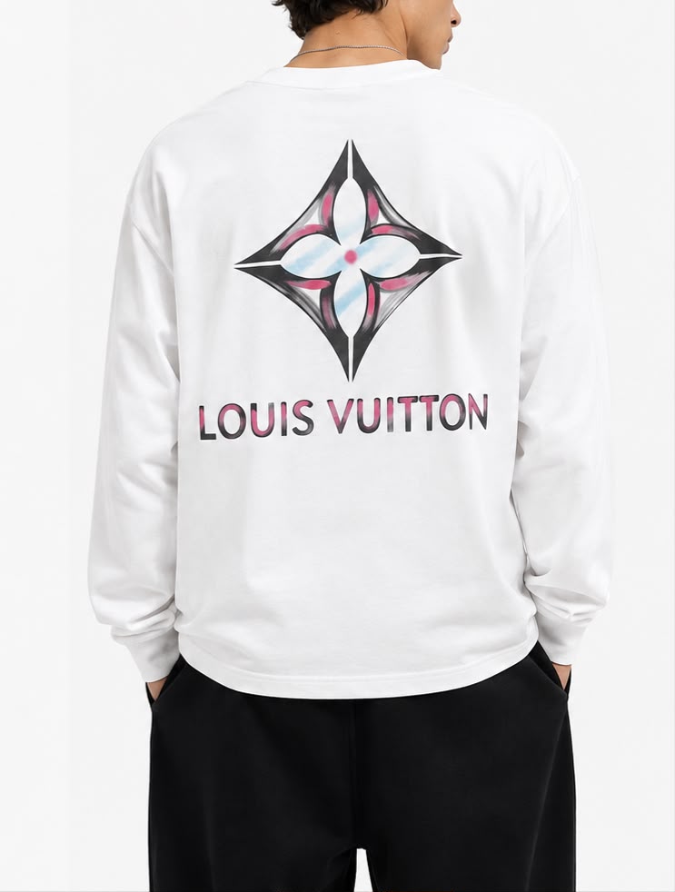Agasalho Louis Vuitton Monogram Flower Long Sleeve T-Shirt