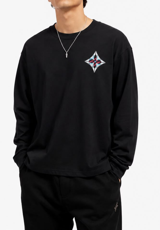 Agasalho Louis Vuitton Monogram Flower Long Sleeve T-Shirt