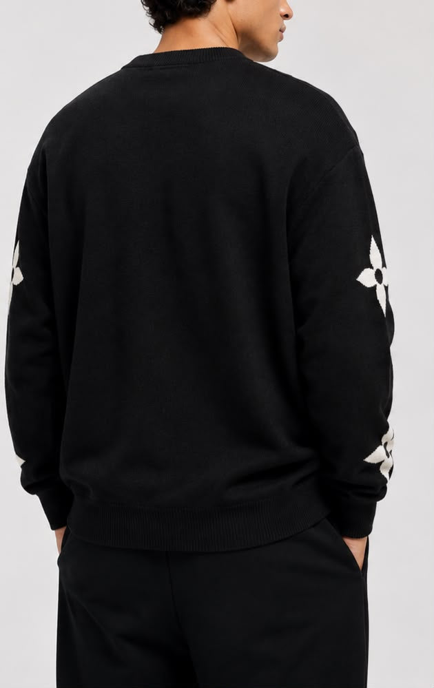 Agasalho Louis Vuitton Monogram Flower Knit Sweater
