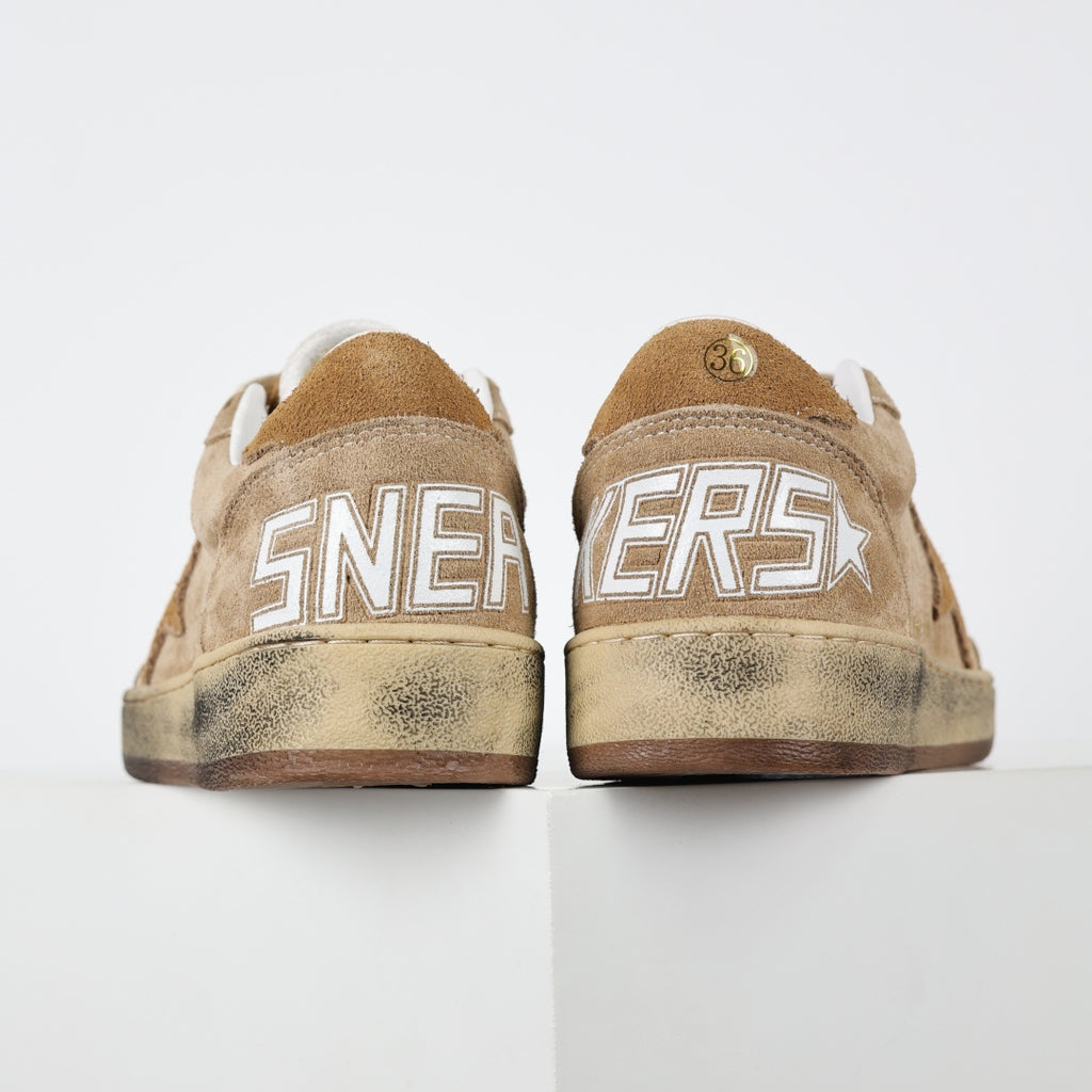 Tênis Golden Goose Ball Star Suede Beige