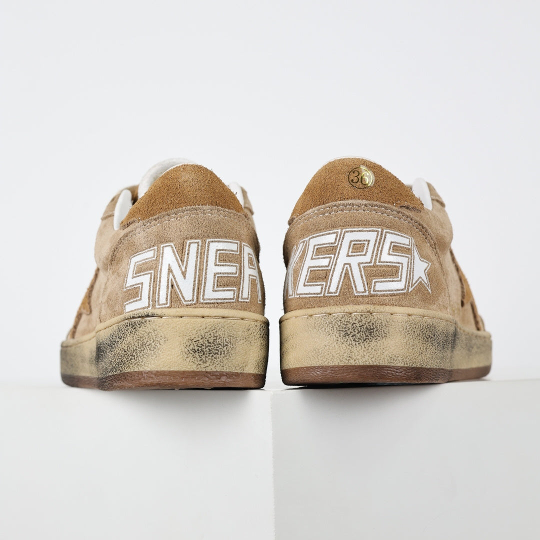 Tênis Golden Goose Ball Star Suede Beige