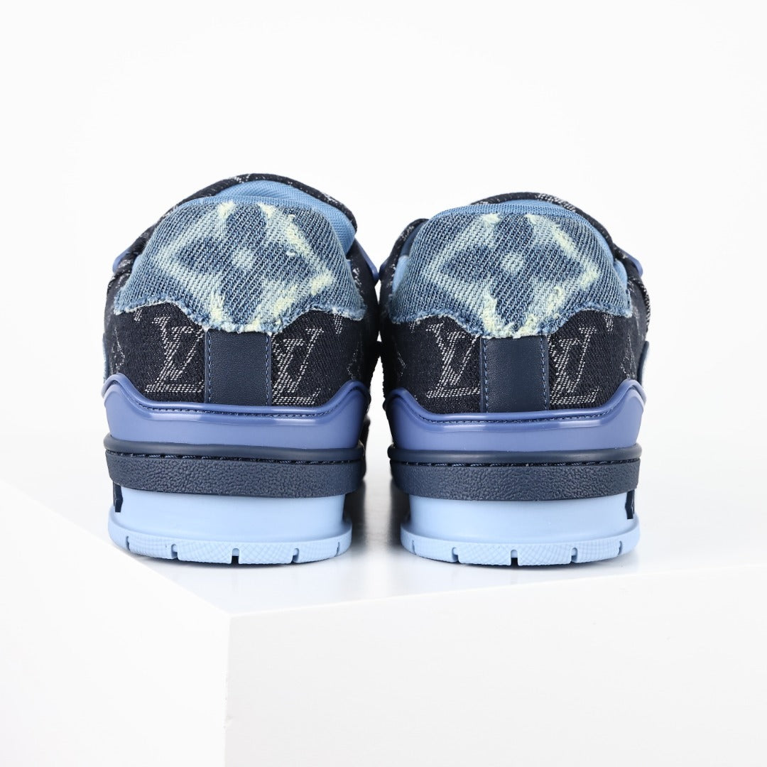 Louis Vuitton LV Trainer Sneaker Blue Monogram Denim